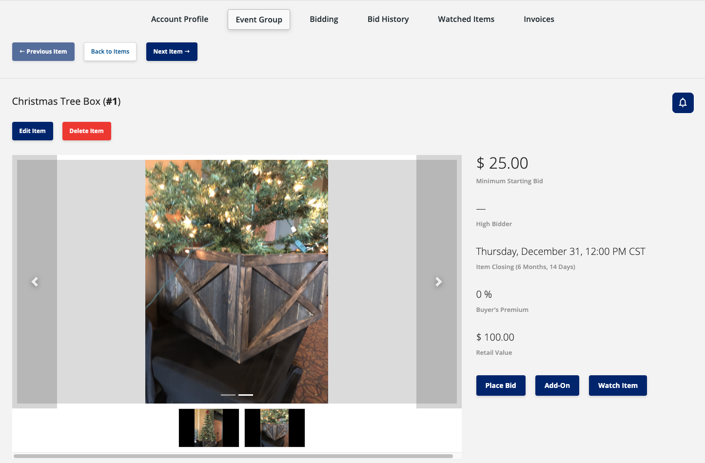 Online Item View screenshot