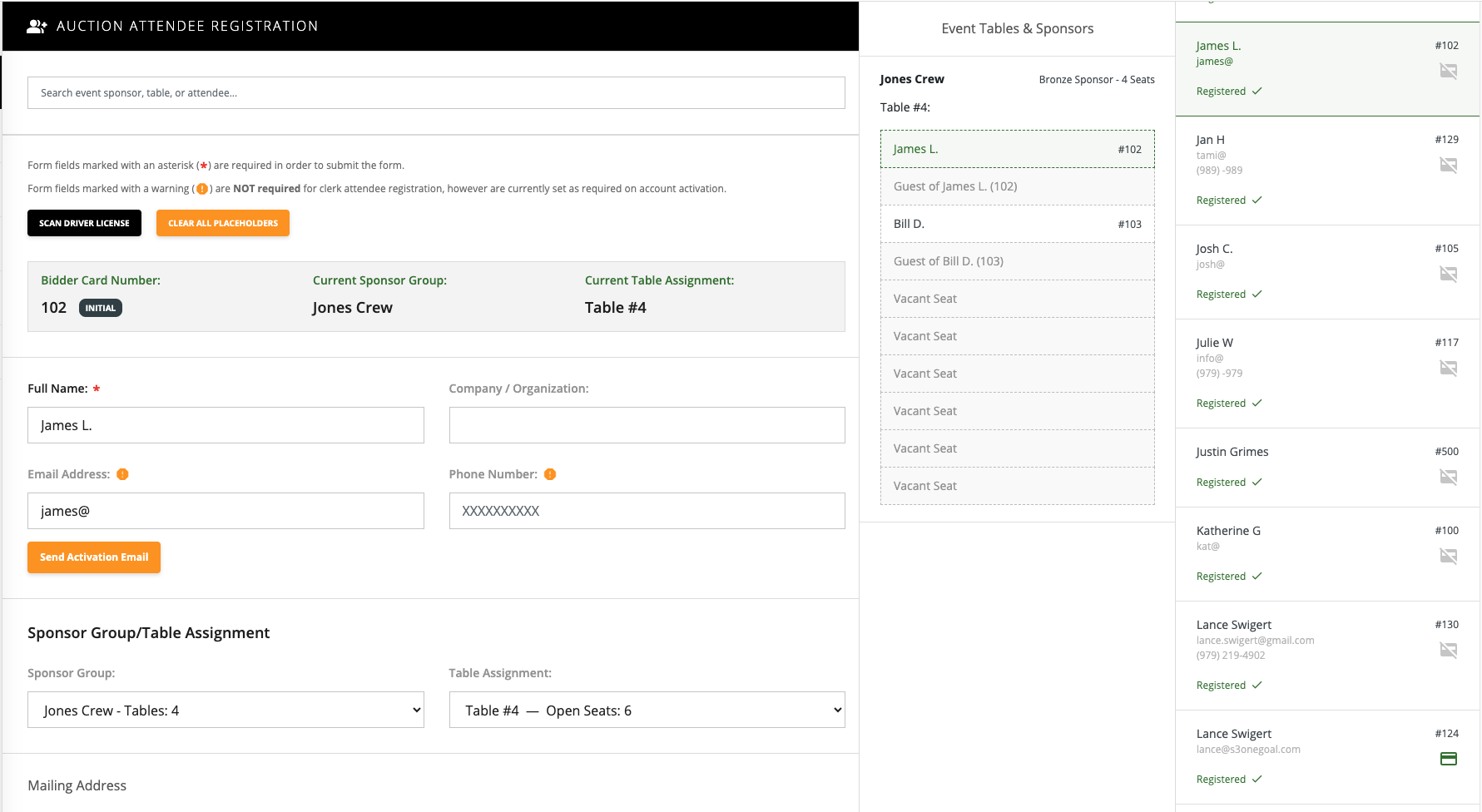 Registration Management screenshot