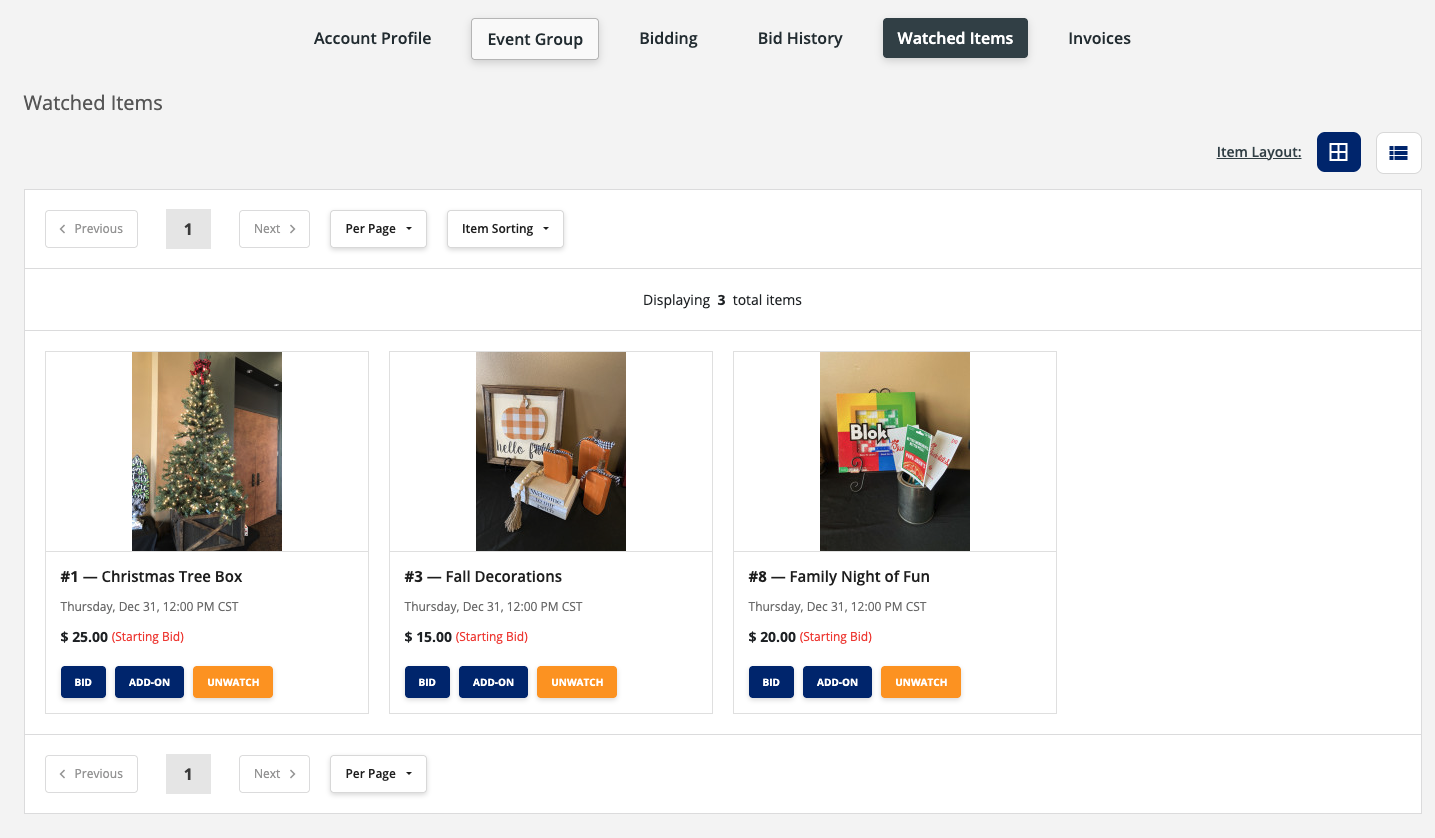 Watched Items screenshot